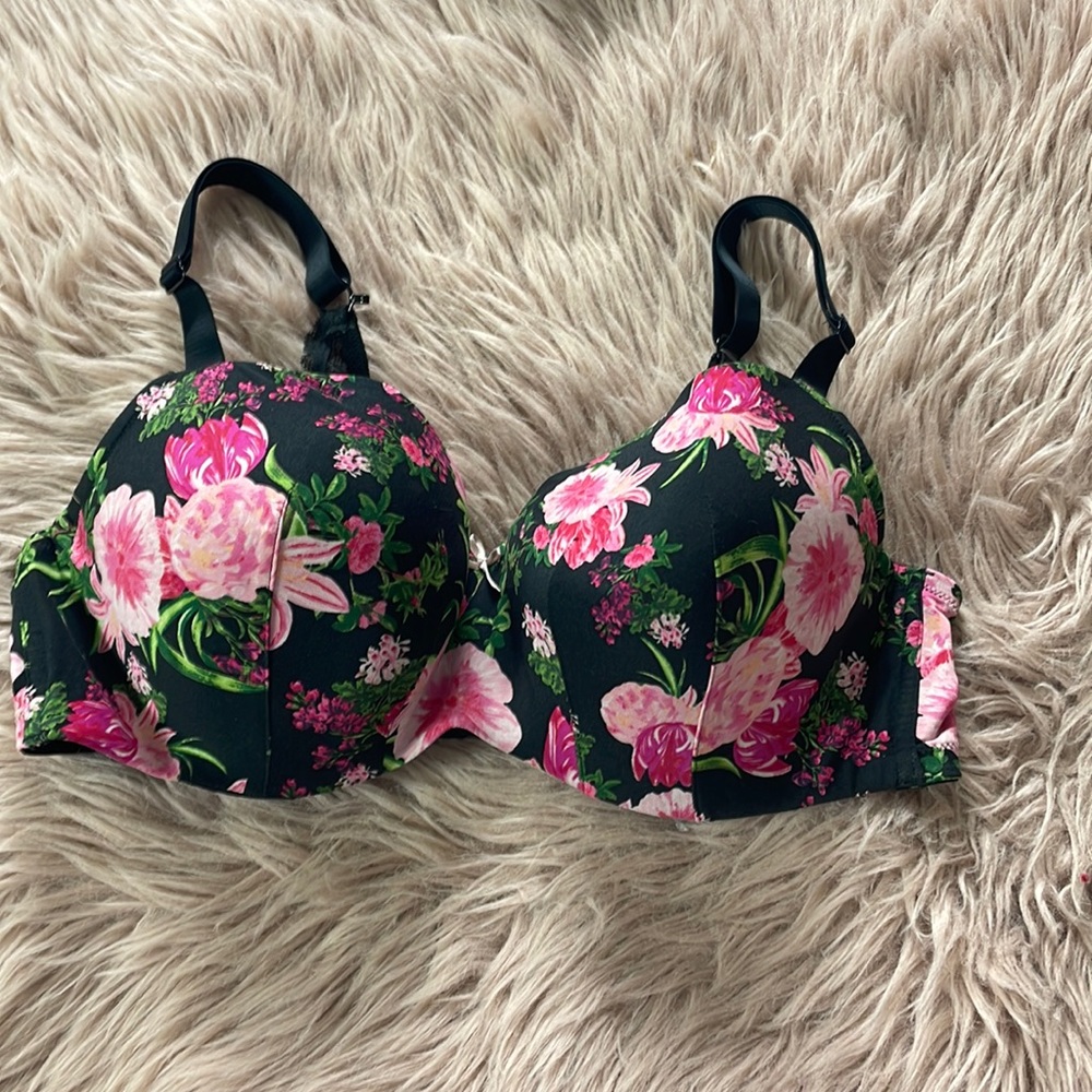 Cacique lightly lined balconette bra 40D floral